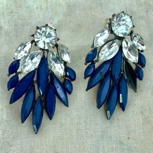 Fancy cobalt blue stud earrings